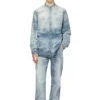 d-simp-fsh Camicia in denim effetto distrutto a nido d’ape d-simp-fsh Camicia in denim effetto distrutto a nido d’ape