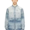 d-simp-fsh Camicia in denim effetto distrutto a nido d’ape d-simp-fsh Camicia in denim effetto distrutto a nido d’ape