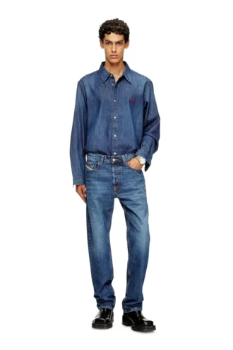 d-simply Camicia in denim con logo ricamato