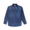 d-simply Camicia in denim con logo ricamato