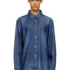 d-simply Camicia in denim con logo ricamato