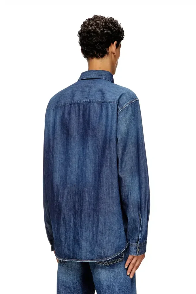 d-simply Camicia in denim con logo ricamato