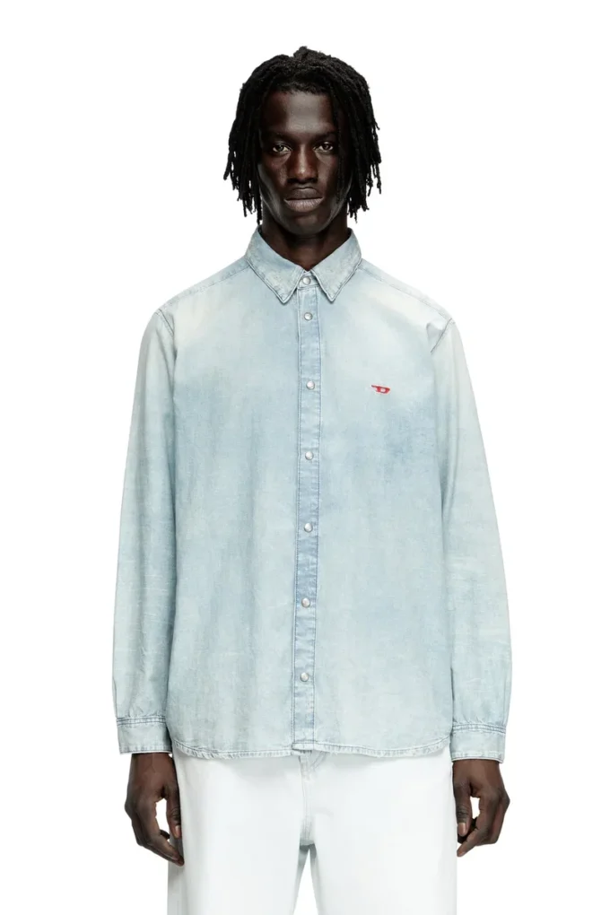 d-simply Camicia in denim effetto candeggiato