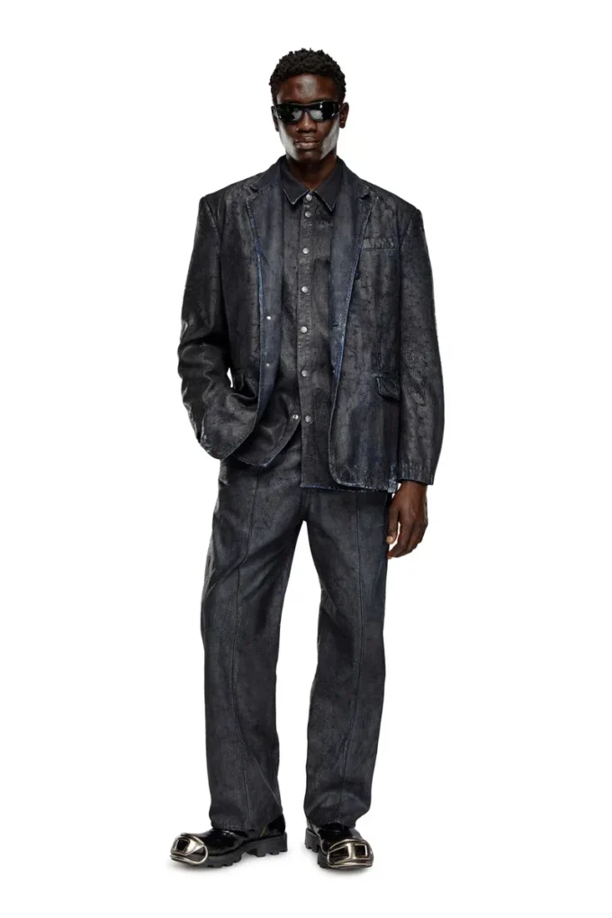 d-simply-fse Camicia in denim con rivestimento craquelé d-simply-fse Camicia in denim con rivestimento craquelé