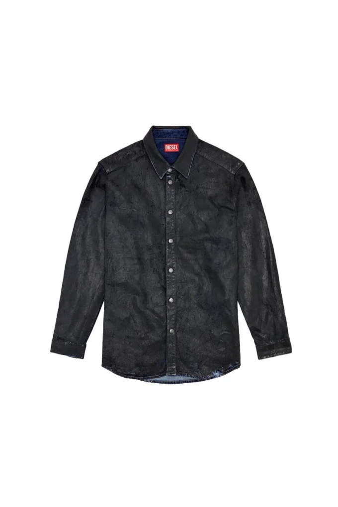 d-simply-fse Camicia in denim con rivestimento craquelé d-simply-fse Camicia in denim con rivestimento craquelé