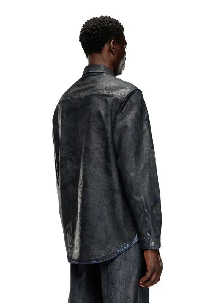 d-simply-fse Camicia in denim con rivestimento craquelé d-simply-fse Camicia in denim con rivestimento craquelé