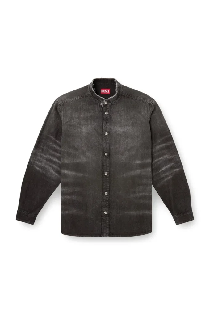 d-simply-fsh Camicia in denim effetto nido d’ape effetto consumato d-simply-fsh Camicia in denim effetto nido d’ape effetto consumato