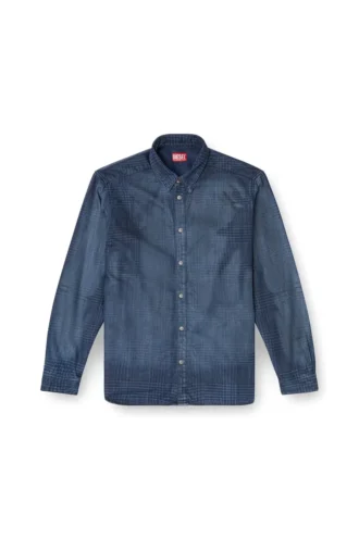 d-simply-s13 Camicia in denim fluido Principe di Galles