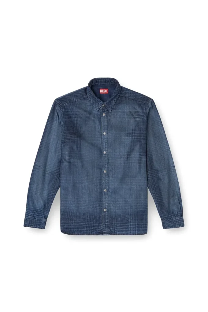 d-simply-s13 Camicia in denim fluido Principe di Galles
