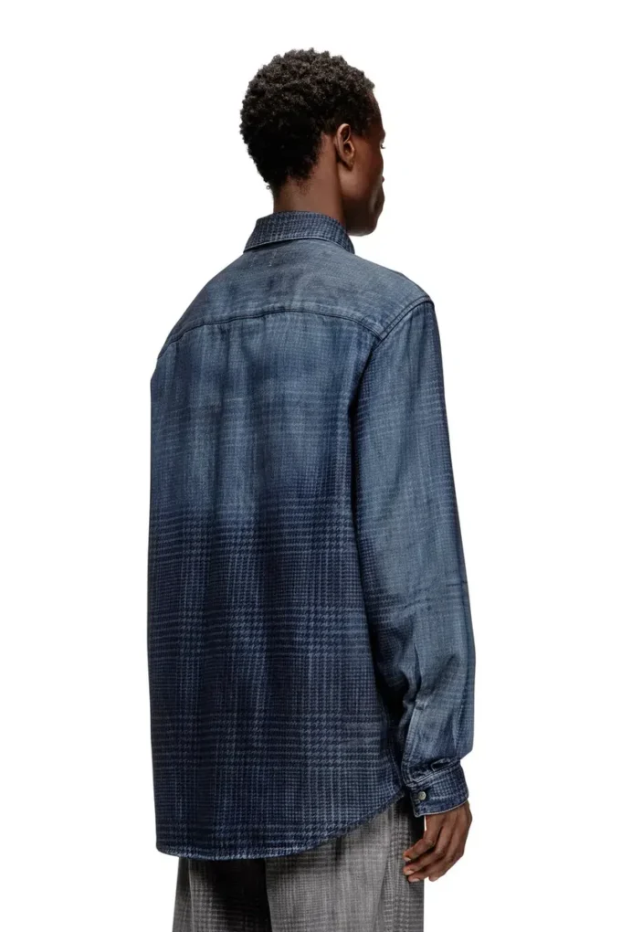 d-simply-s13 Camicia in denim fluido Principe di Galles