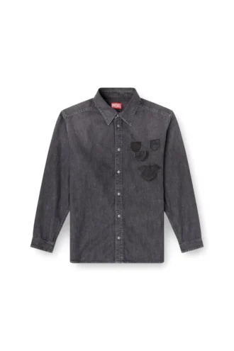 d-simply-s15 Camicia in denim con emblema ricamato