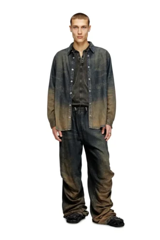 d-simply-s8 Camicia in denim sfumato fluido