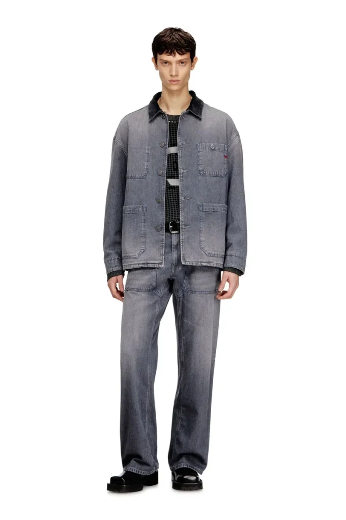 d-stack-u-l Giacca in denim stile utility con colletto a contrasto d-stack-u-l Giacca in denim stile utility con colletto a contrasto
