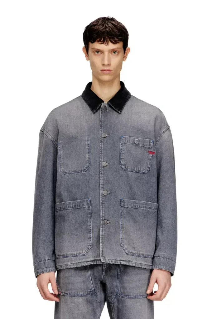 d-stack-u-l Giacca in denim stile utility con colletto a contrasto d-stack-u-l Giacca in denim stile utility con colletto a contrasto