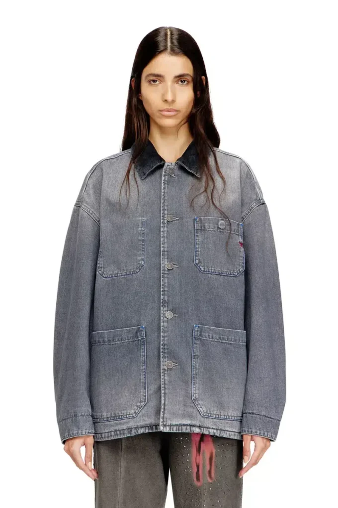 d-stack-u-l Giacca in denim stile utility con colletto a contrasto d-stack-u-l Giacca in denim stile utility con colletto a contrasto