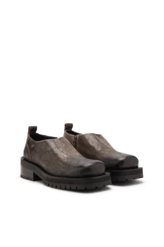 D-Texan clog D-Texan-Scarpe con zip in pelle scamosciata craquelé effetto consumato