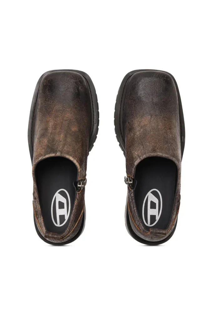 D-Texan clog D-Texan-Scarpe con zip in pelle scamosciata craquelé effetto consumato D-Texan clog D-Texan-Scarpe con zip in pelle scamosciata craquelé effetto consumato