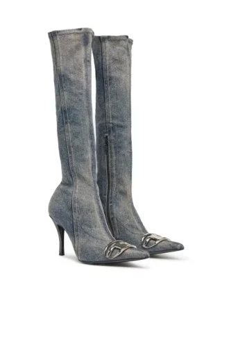d-venus kb d D-Venus – Stivali in denim con placca con logo