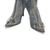 d-venus kb d D-Venus – Stivali in denim con placca con logo d-venus kb d D-Venus – Stivali in denim con placca con logo