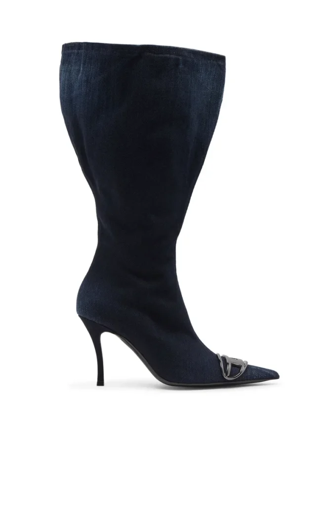 d-venus kb large Stivali al ginocchio larghi D-Venus in denim