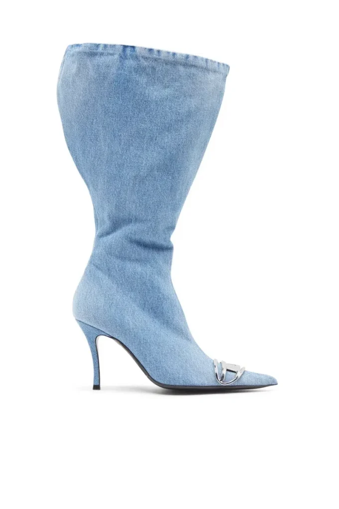d-venus kb large Stivali al ginocchio larghi D-Venus in denim