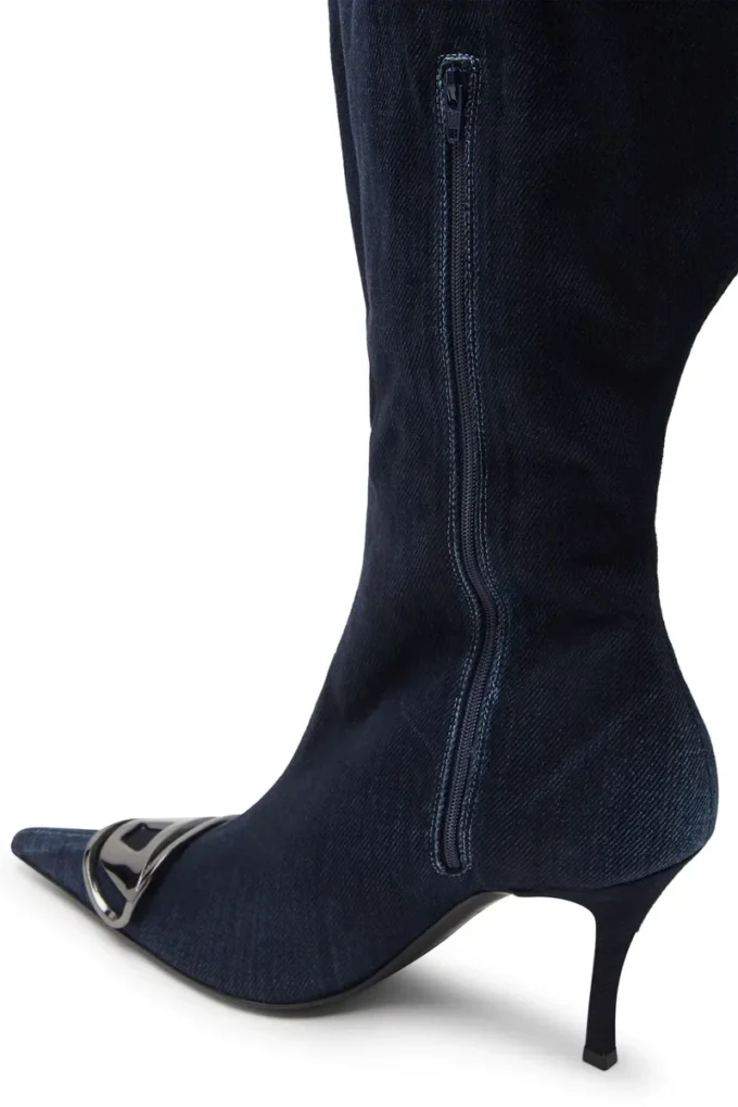 d-venus kb large Stivali al ginocchio larghi D-Venus in denim