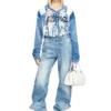 d-venus kb large Stivali al ginocchio larghi D-Venus in denim