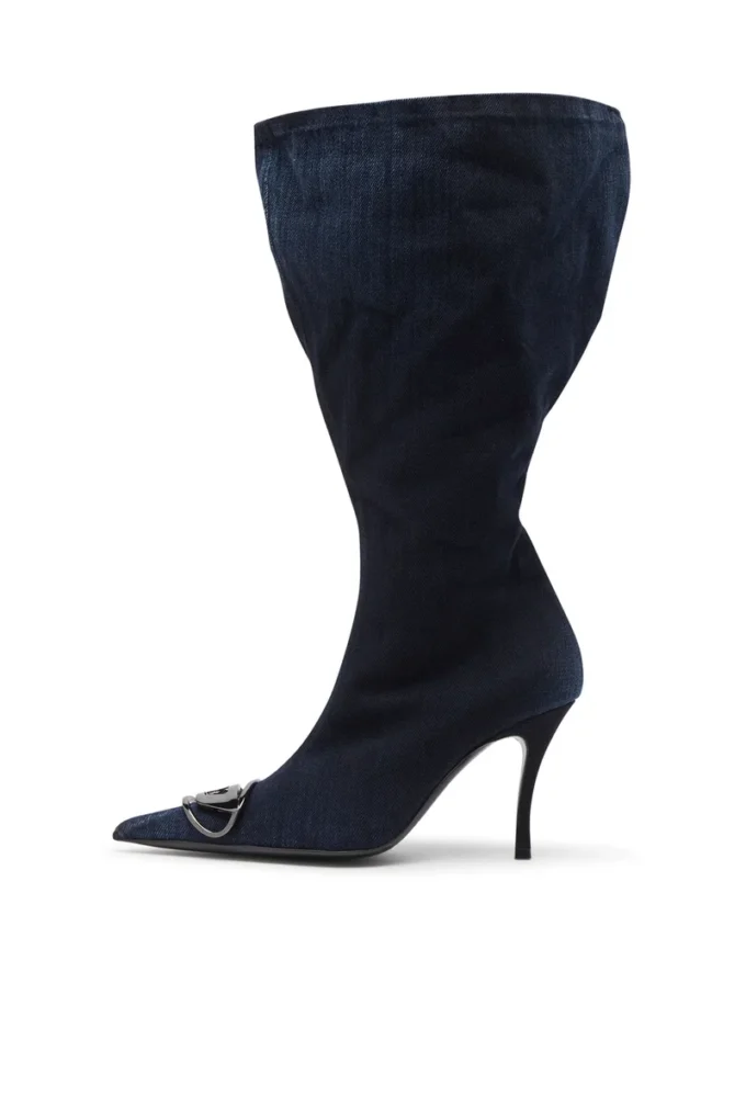 d-venus kb large Stivali al ginocchio larghi D-Venus in denim