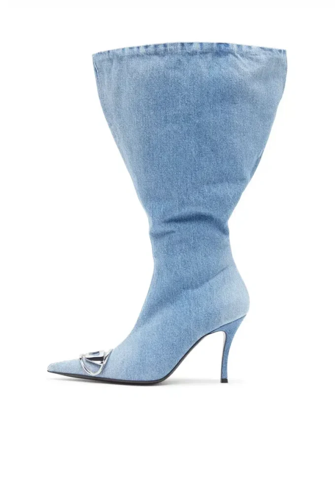 d-venus kb large Stivali al ginocchio larghi D-Venus in denim