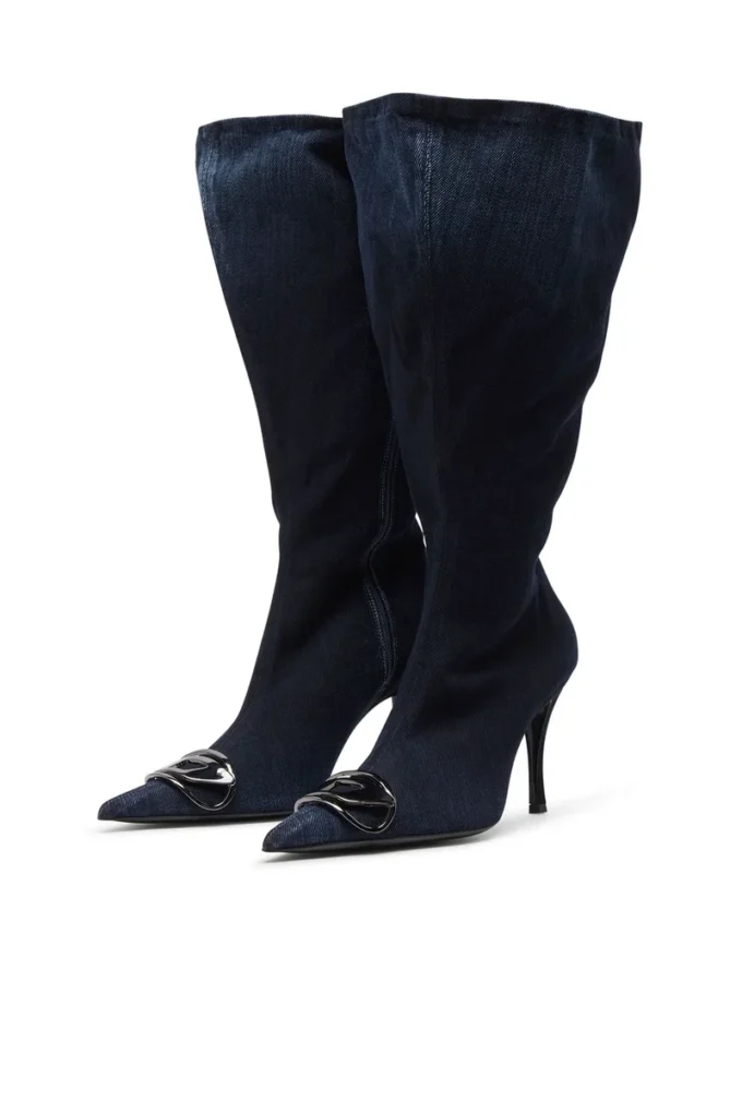 d-venus kb large Stivali al ginocchio larghi D-Venus in denim