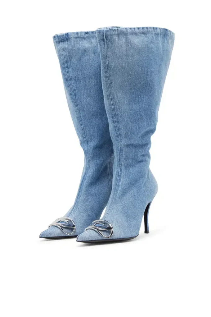 d-venus kb large Stivali al ginocchio larghi D-Venus in denim