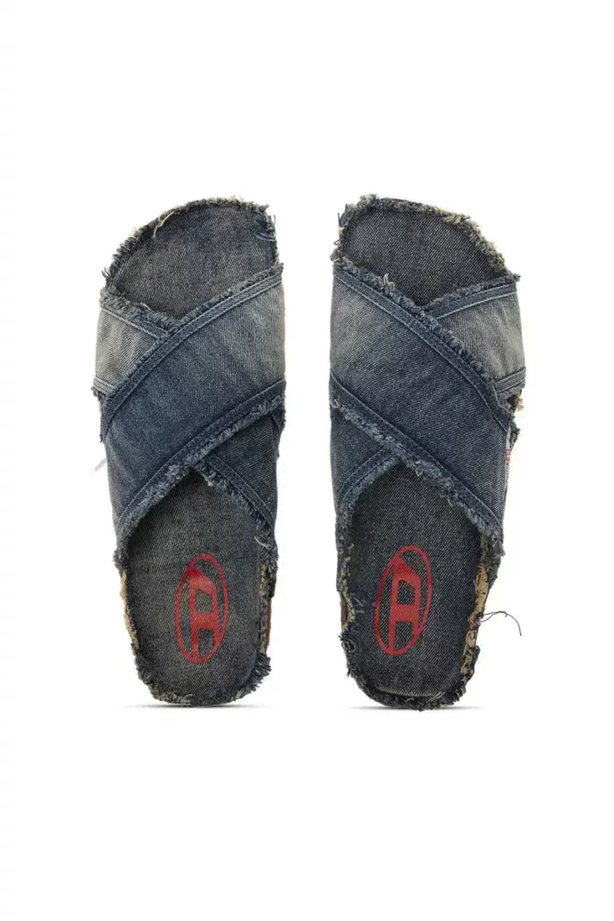 d-woodstock cross D-Woodstock-Crossover ciabatte in denim sfrangiato d-woodstock cross D-Woodstock-Crossover ciabatte in denim sfrangiato
