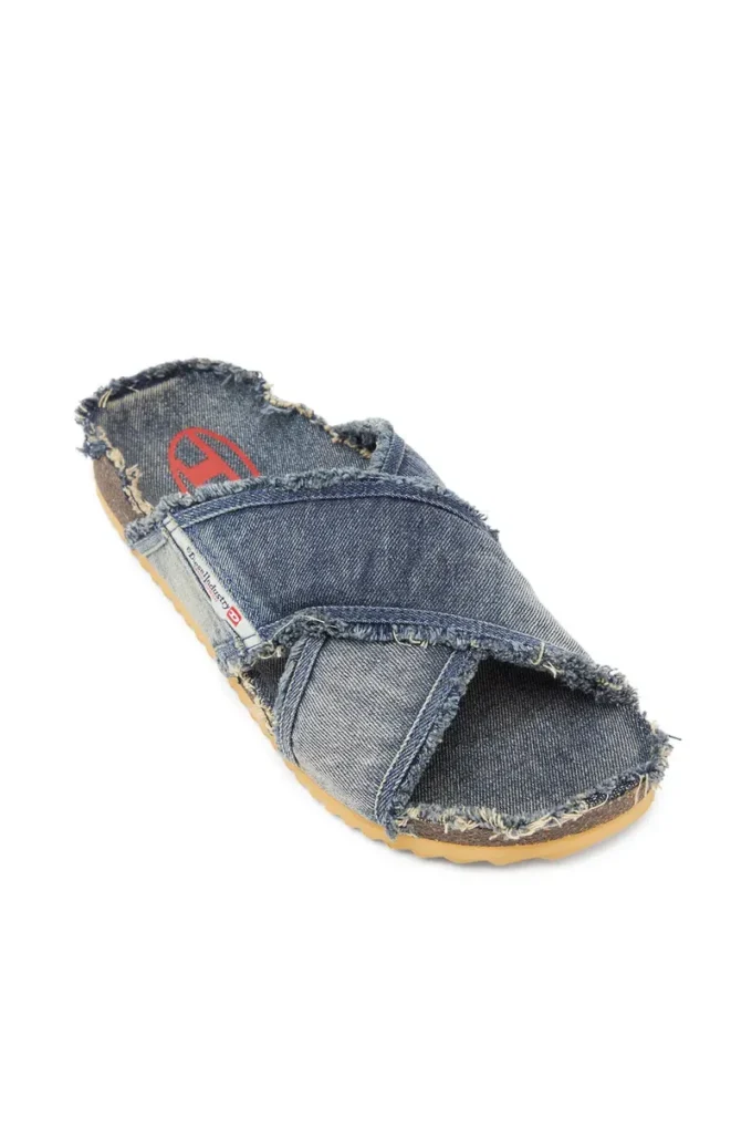 d-woodstock cross D-Woodstock-Crossover ciabatte in denim sfrangiato d-woodstock cross D-Woodstock-Crossover ciabatte in denim sfrangiato