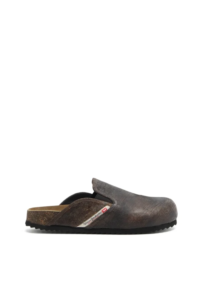 d-woodstock slip-on D-Woodstock-Zoccoli in pelle scamosciata effetto craquelé d-woodstock slip-on D-Woodstock-Zoccoli in pelle scamosciata effetto craquelé