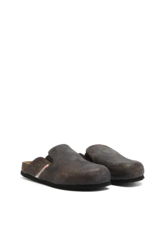 d-woodstock slip-on D-Woodstock-Zoccoli in pelle scamosciata effetto craquelé