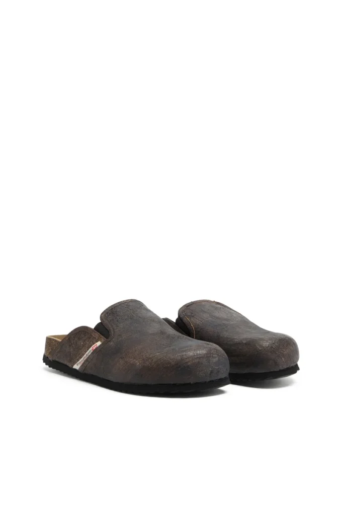 d-woodstock slip-on D-Woodstock-Zoccoli in pelle scamosciata effetto craquelé d-woodstock slip-on D-Woodstock-Zoccoli in pelle scamosciata effetto craquelé