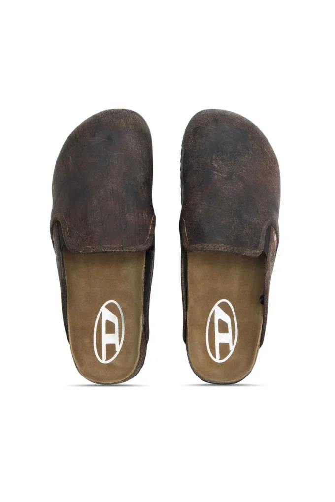 d-woodstock slip-on D-Woodstock-Zoccoli in pelle scamosciata effetto craquelé d-woodstock slip-on D-Woodstock-Zoccoli in pelle scamosciata effetto craquelé