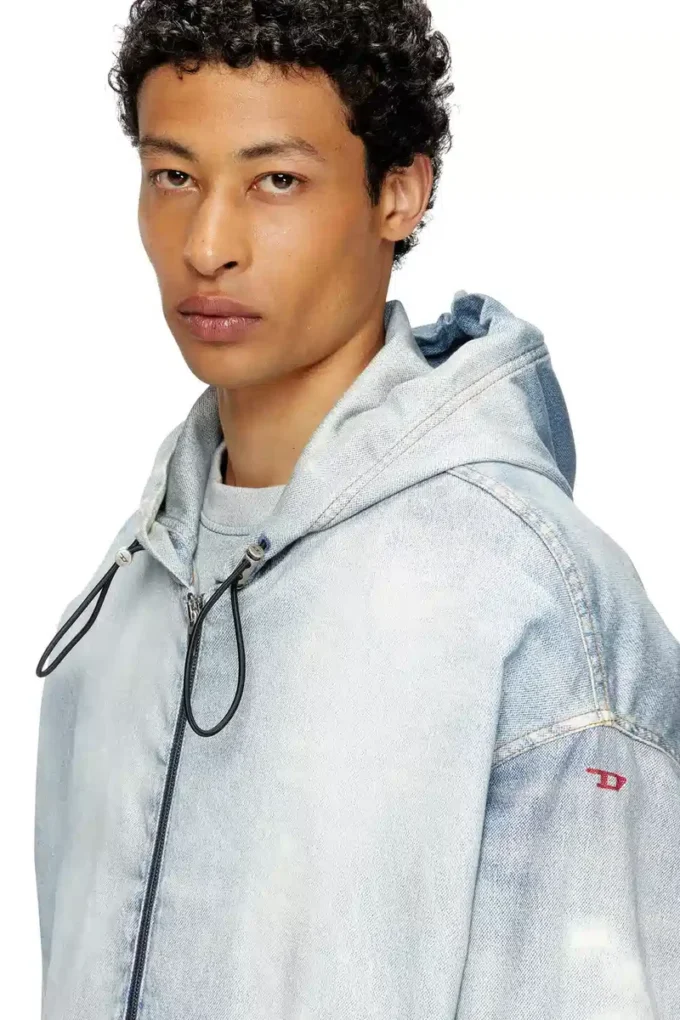 d-wynny jogg Giacca con cappuccio in JoggJeans stampato effetto candeggio d-wynny jogg Giacca con cappuccio in JoggJeans stampato effetto candeggio