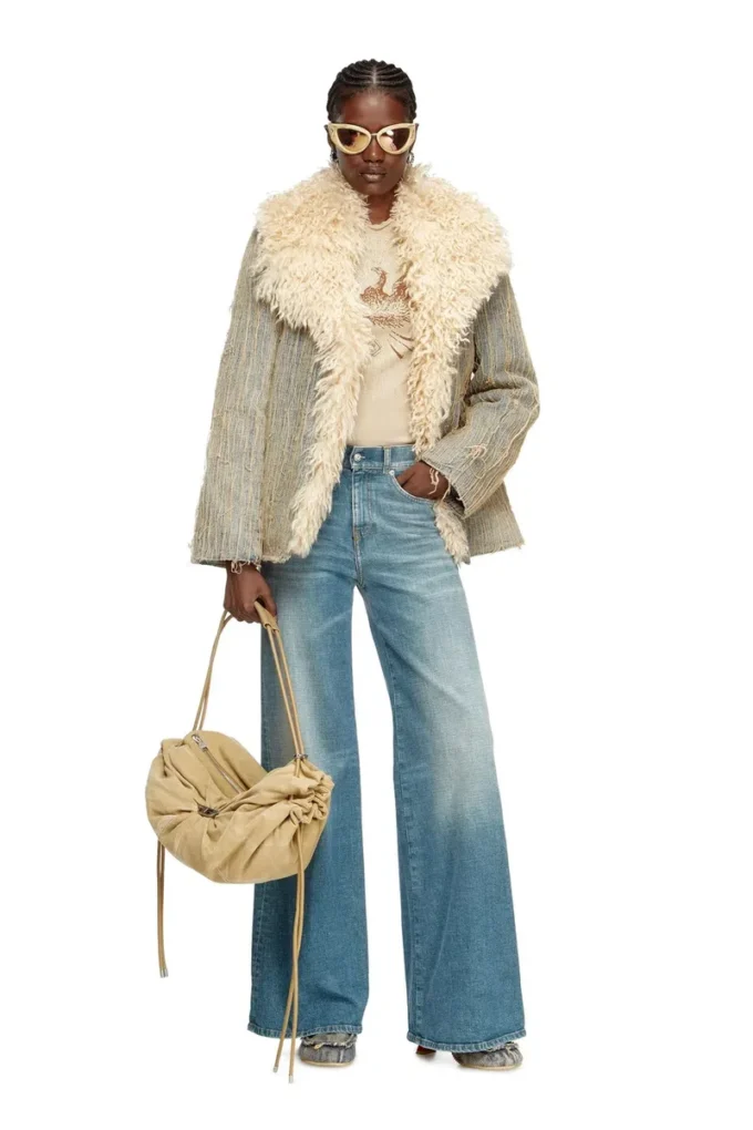 de-aconic-s Giacca in denim jacquard con fili fluttuanti de-aconic-s Giacca in denim jacquard con fili fluttuanti
