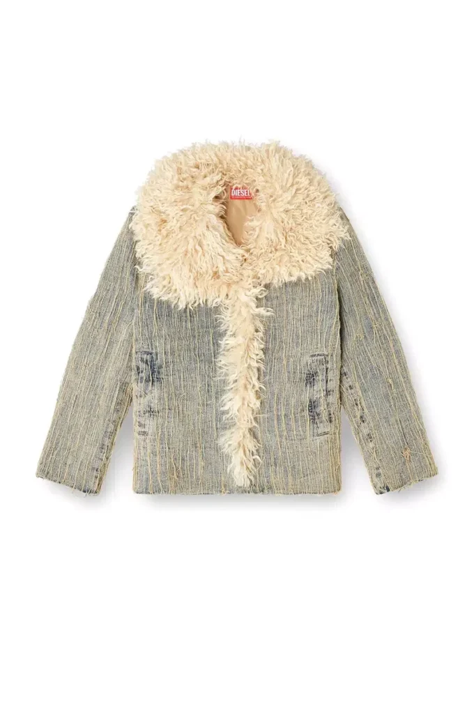 de-aconic-s Giacca in denim jacquard con fili fluttuanti de-aconic-s Giacca in denim jacquard con fili fluttuanti