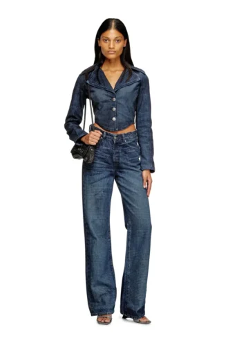 de-ali-s Giacca corta in denim Principe di Galles