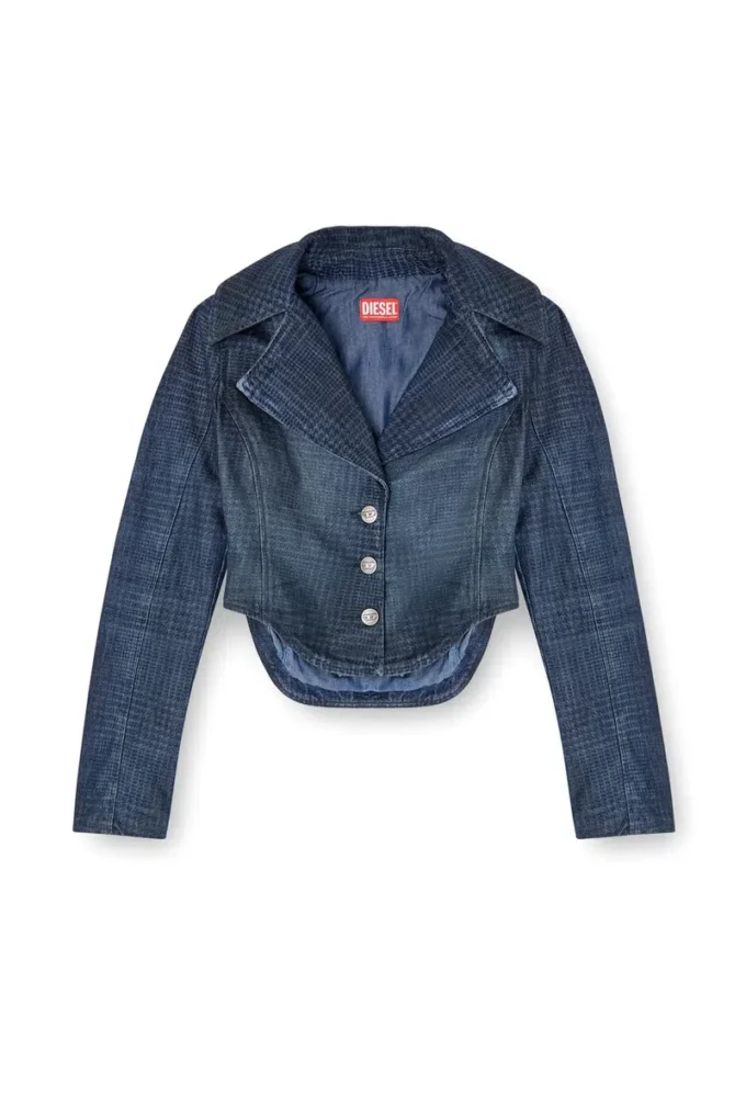 de-ali-s Giacca corta in denim Principe di Galles de-ali-s Giacca corta in denim Principe di Galles