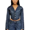 de-ali-s Giacca corta in denim Principe di Galles de-ali-s Giacca corta in denim Principe di Galles