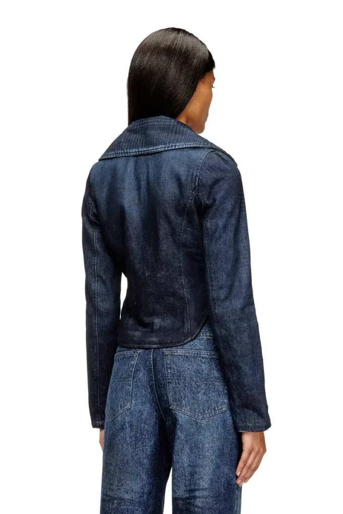 de-ali-s Giacca corta in denim Principe di Galles de-ali-s Giacca corta in denim Principe di Galles