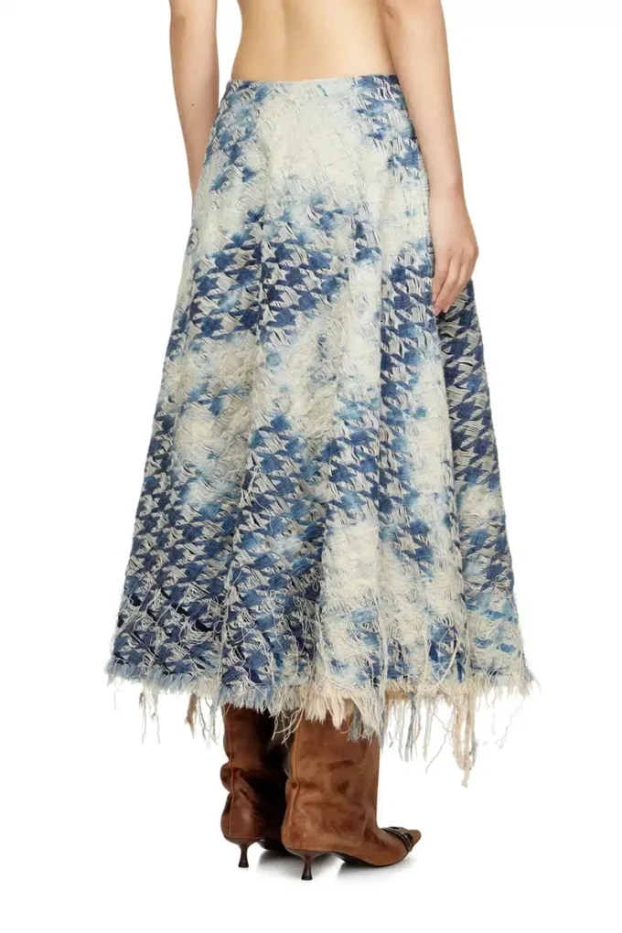 de-annet-fsh1 Gonna midi in denim con trama pied-de-poule de-annet-fsh1 Gonna midi in denim con trama pied-de-poule
