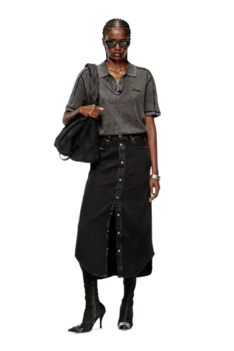 de-ard-long Gonna midi in denim