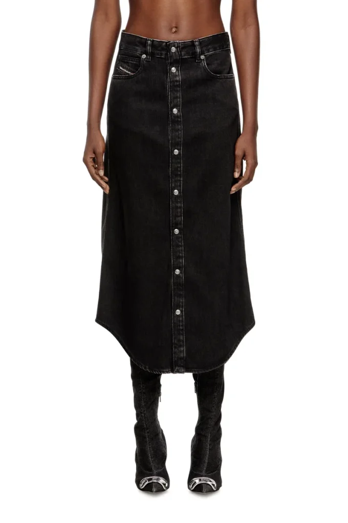 de-ard-long Gonna midi in denim