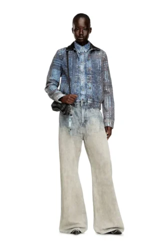 de-ateli-s Giacca corta in denim bouclé grafico