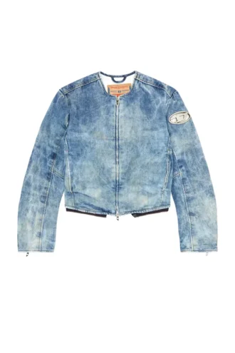 de-calur-fse Giacca in denim con dettagli zip da motociclista
