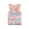 de-ciri-fse Canotta in denim devoré con fiori de-ciri-fse Canotta in denim devoré con fiori